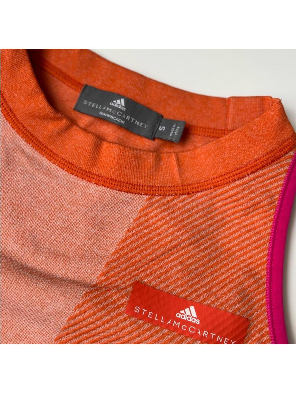 Adidas Stella McCartney Tank Top Orange Pink Small Athleisure Sporty Clean Girl - Picture 4 of 7